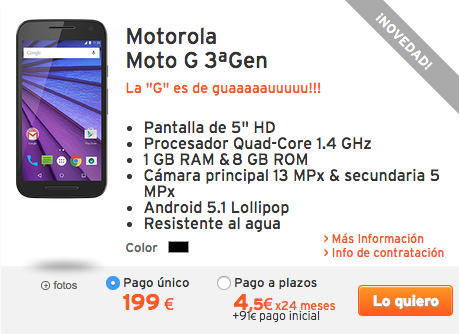 Motorola Moto G 3º Generación